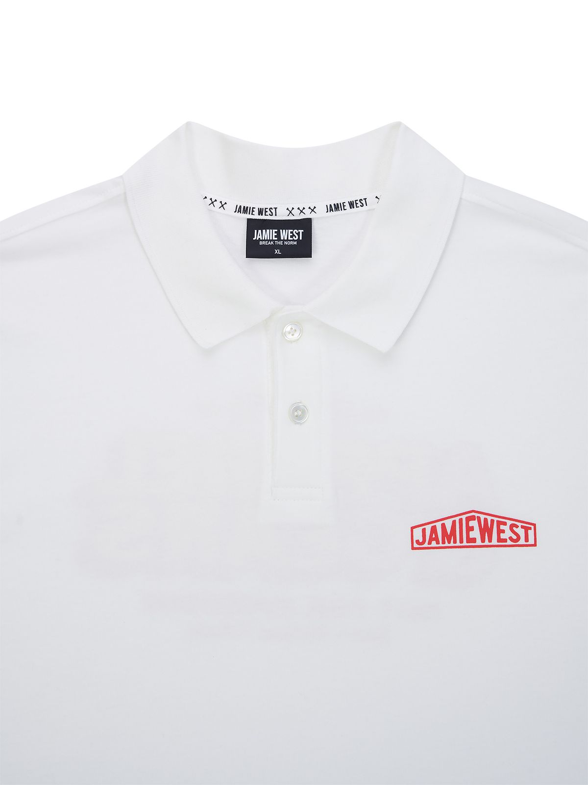 제이미웨스트(JAMIE WEST) A&G 레터링 카라티셔츠 (화이트)