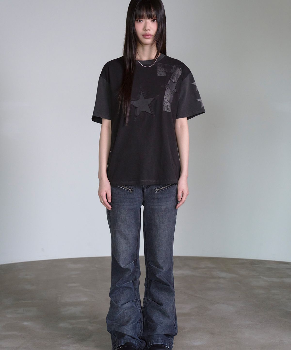 프렌다(PRENDA) SEVEN STAR SHORT SLEEVE BLACK