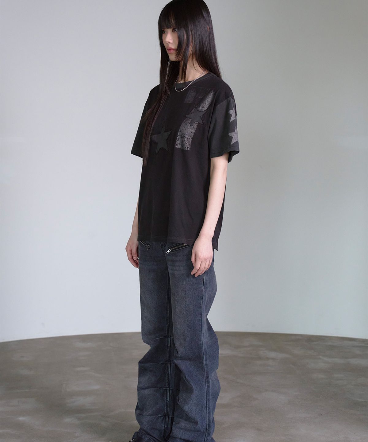 프렌다(PRENDA) SEVEN STAR SHORT SLEEVE BLACK