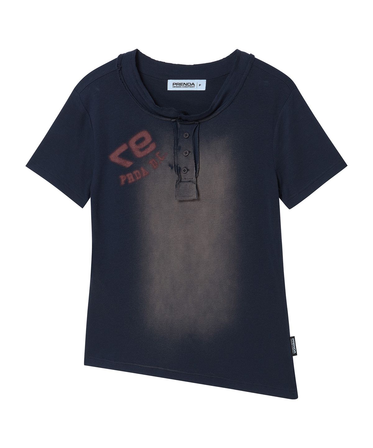 프렌다(PRENDA) HENRY NECK 97 LOGO SHORT SLEEVE NAVY