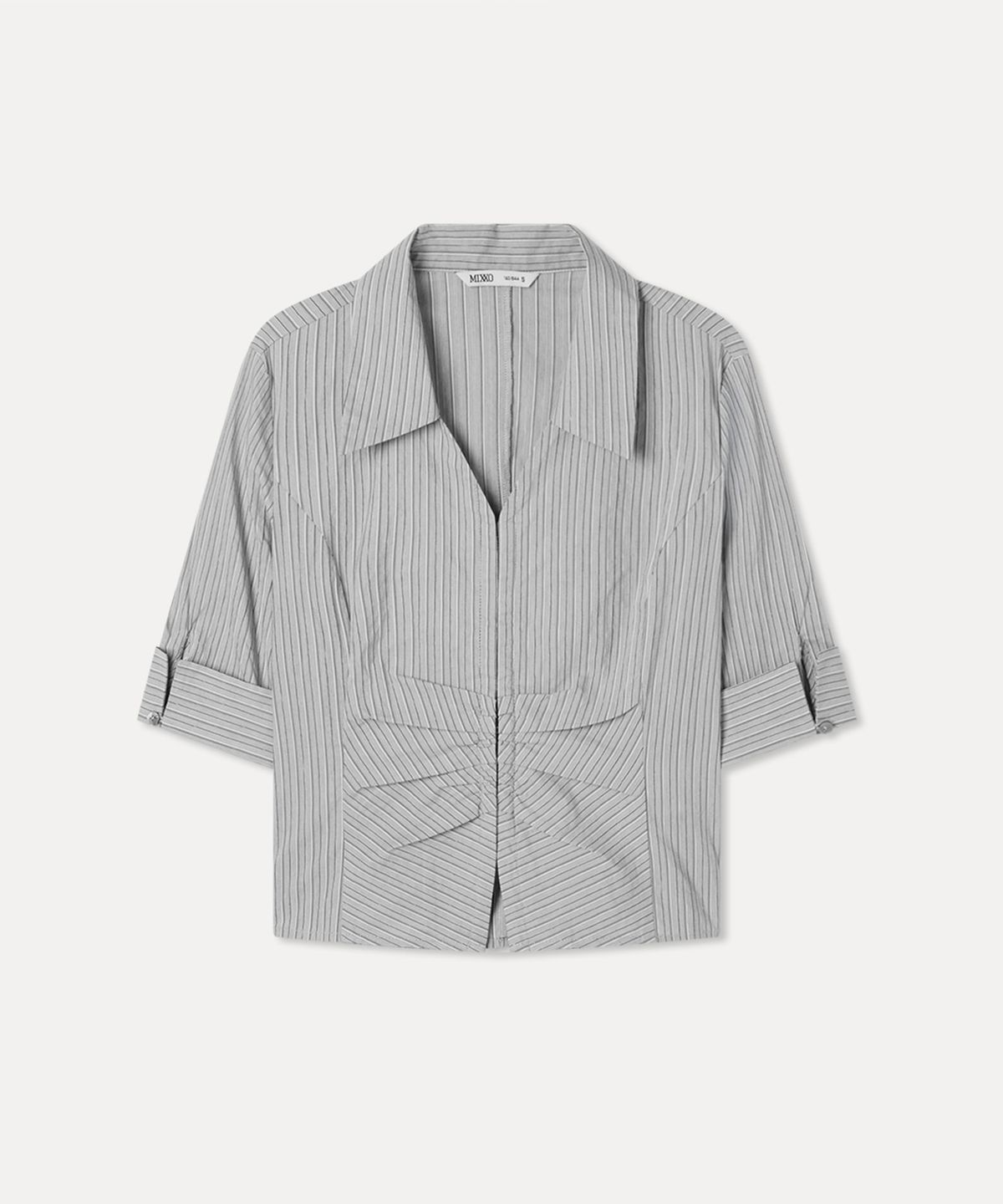 미쏘(MIXXO) 슬림핏 셔링 블라우스 RE BLG309C_MIWBWG50QC