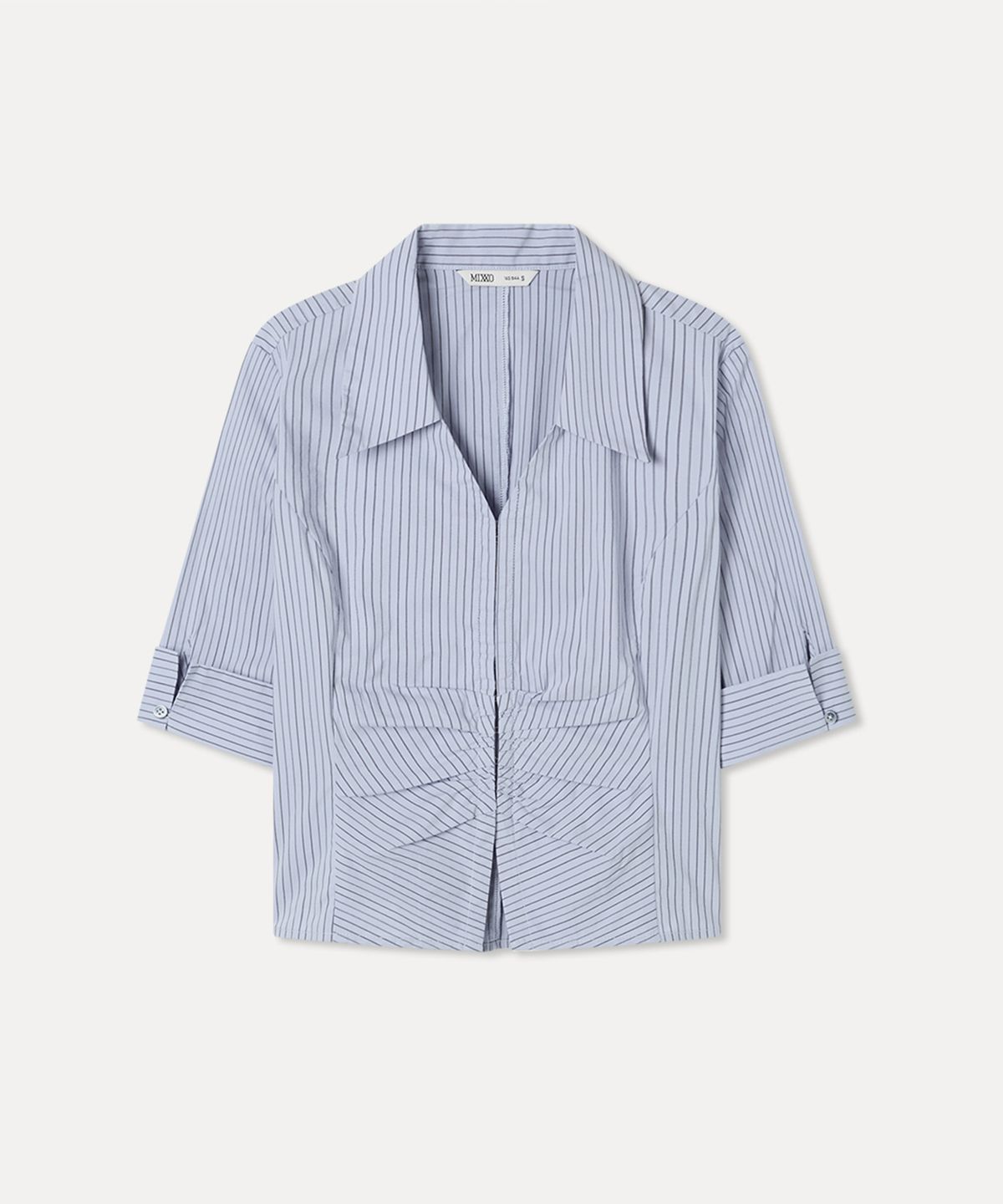 미쏘(MIXXO) 슬림핏 셔링 블라우스 RE BLG309C_MIWBWG50QC