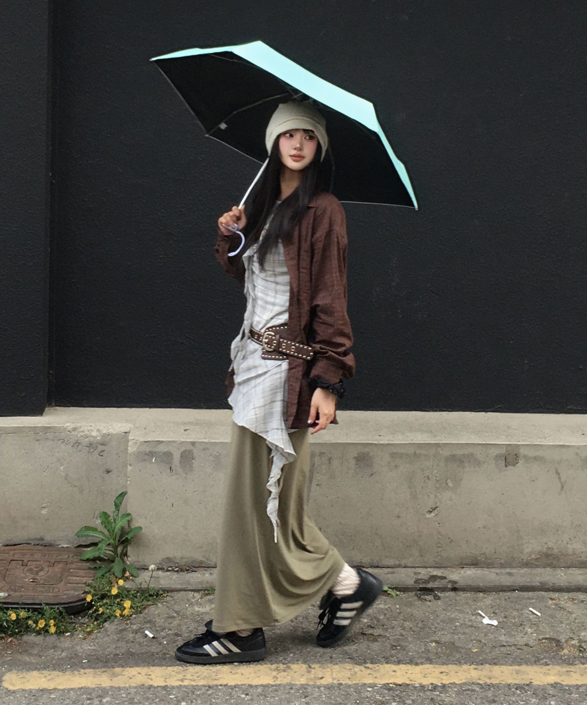 미쏘(MIXXO) 시스루 체크 레이어드 원피스_MIWOWG501G