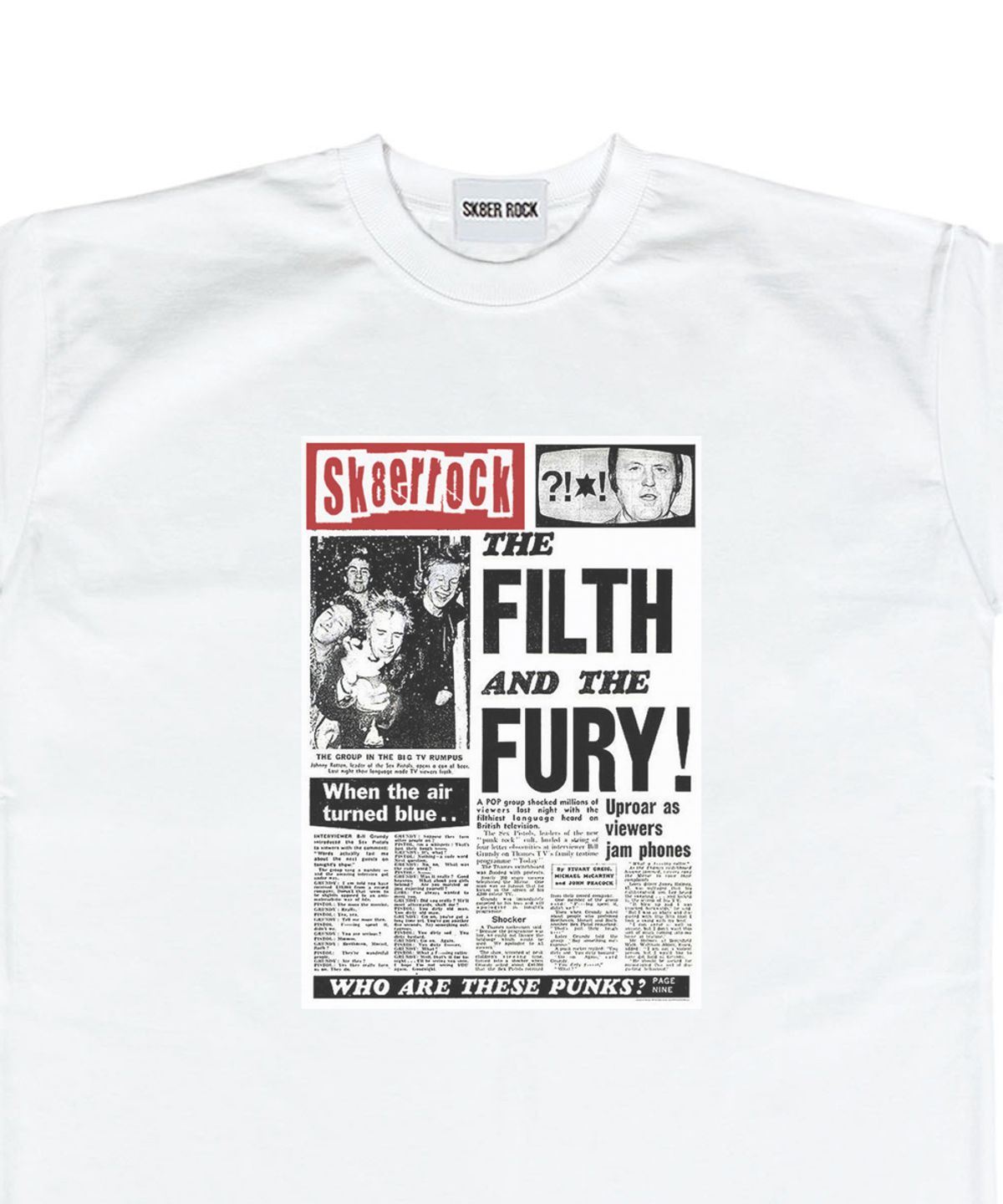 스케이터락(SK8ER ROCK) Ink Riot T-Shirt ((white))