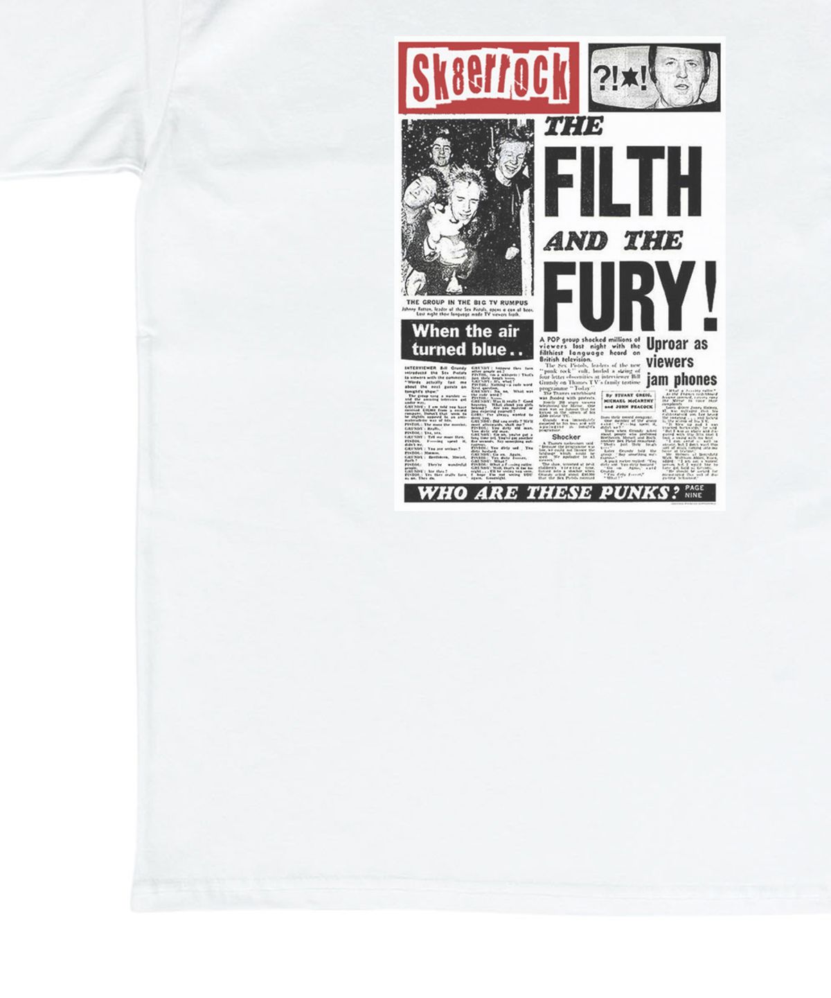 스케이터락(SK8ER ROCK) Ink Riot T-Shirt ((white))