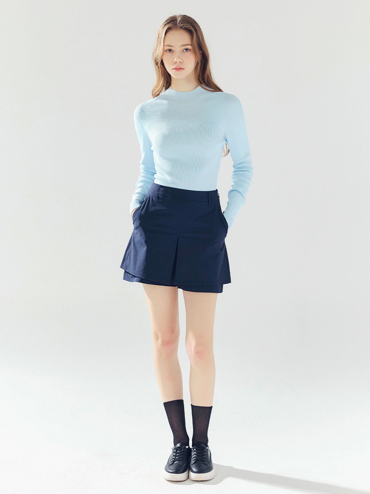로드로아르(LORDLOAR) 더블 레이어드 숏팬츠 NAVY