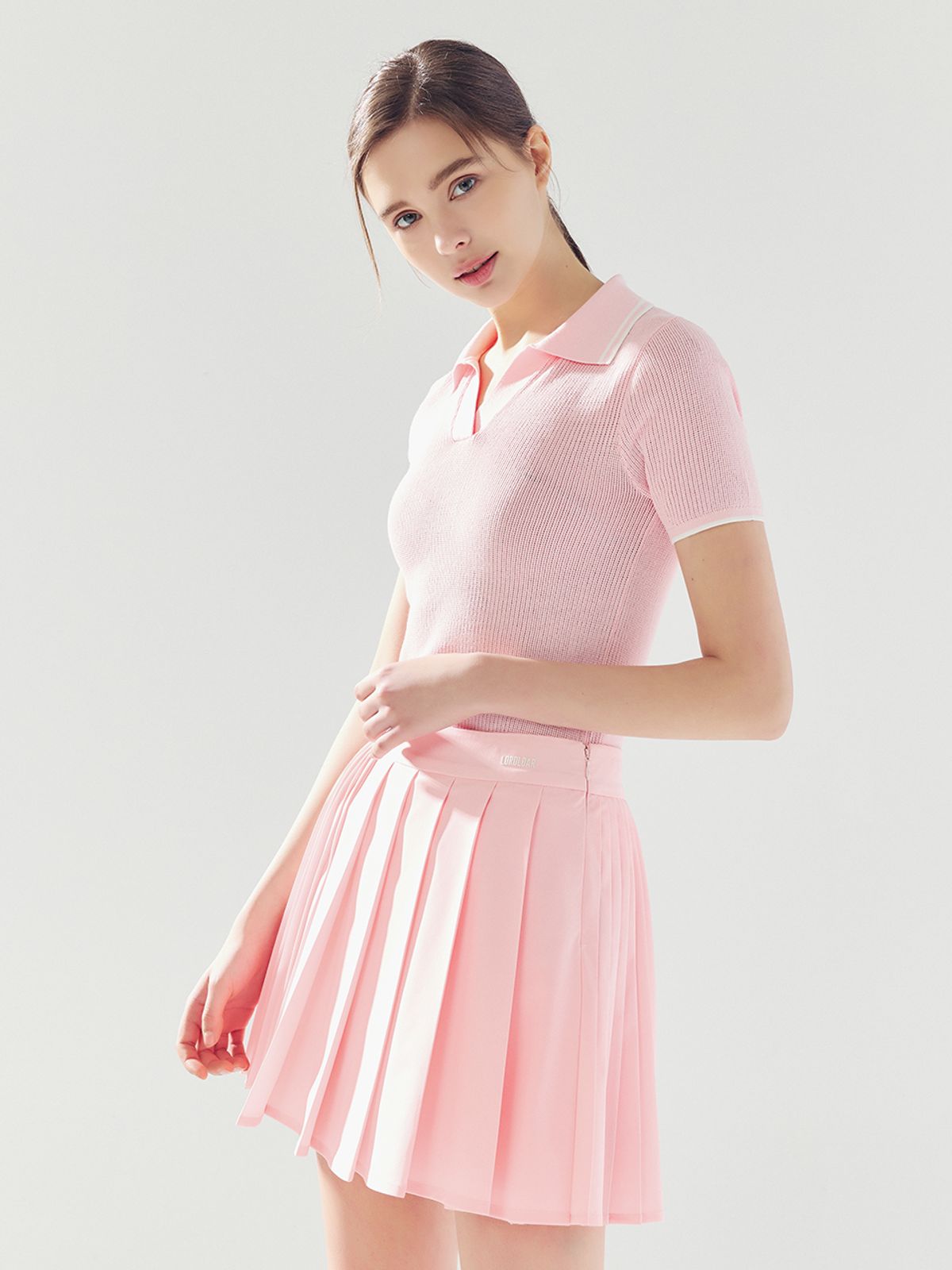 로드로아르(LORDLOAR) 언발 플리츠 스커트 L/PINK