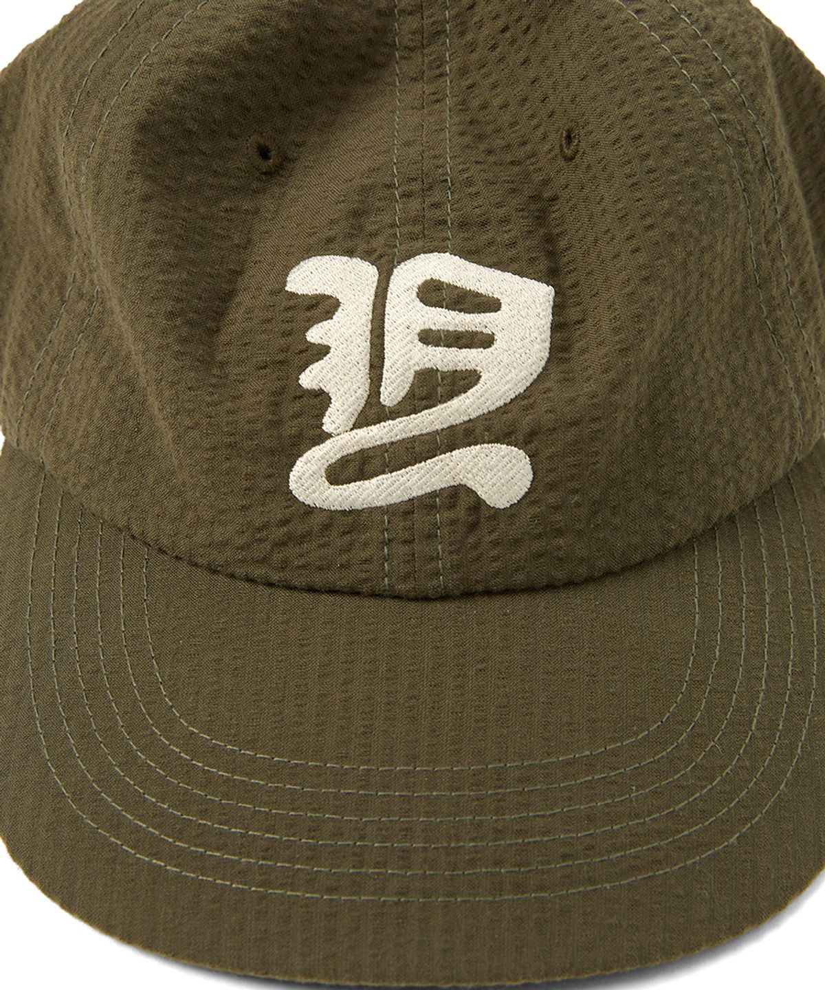 예스아이씨(YESEYESEE) Y.E.S Washed Seersucker Cap Olive