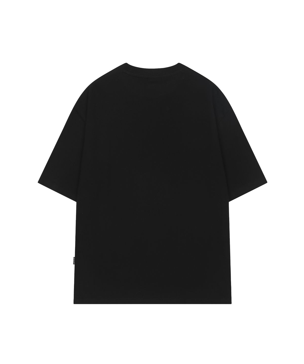 오드스튜디오(ODDSTUDIO) 페이디드 타이포 그래픽 오버핏 티셔츠 - BLACK