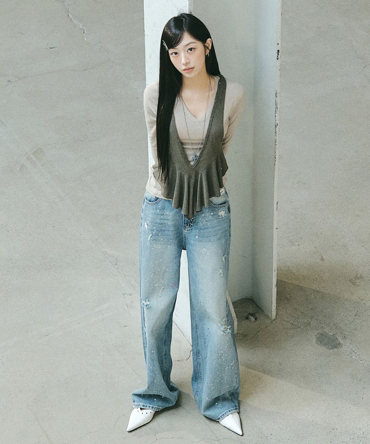 닉앤니콜(NICK&NICOLE) HALTER LAYERED TOP_KHAKI