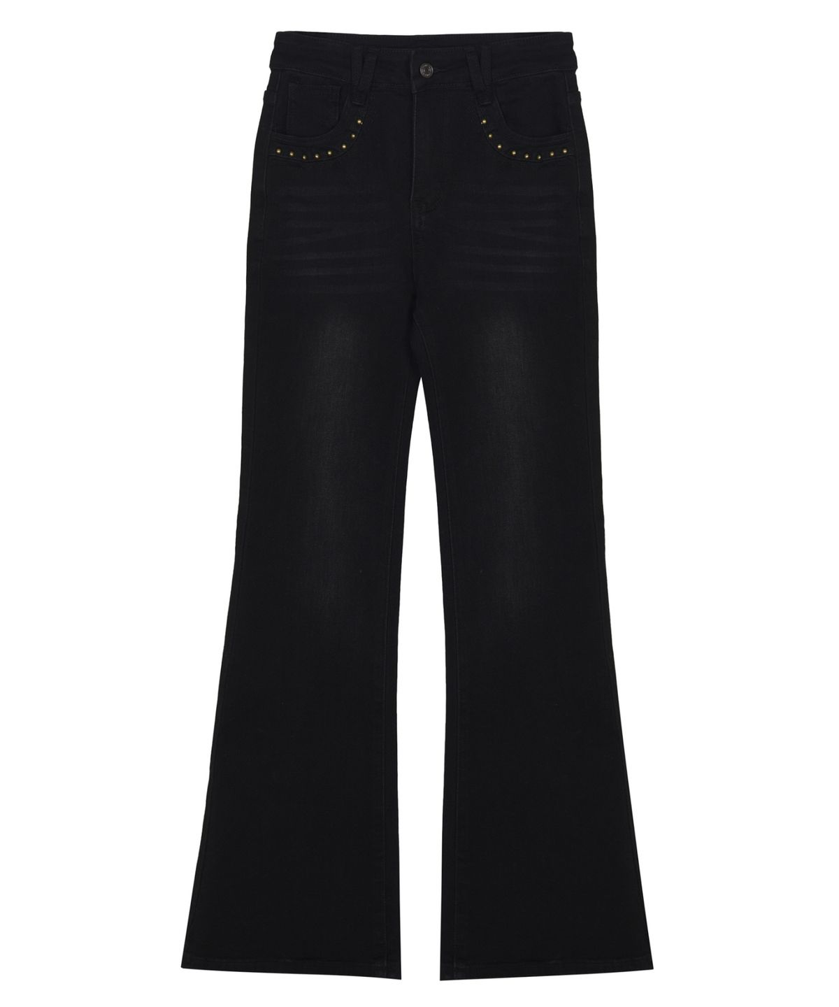 닉앤니콜(NICK&NICOLE) STUD BOOTSCUT DENIM PANTS_BLACK