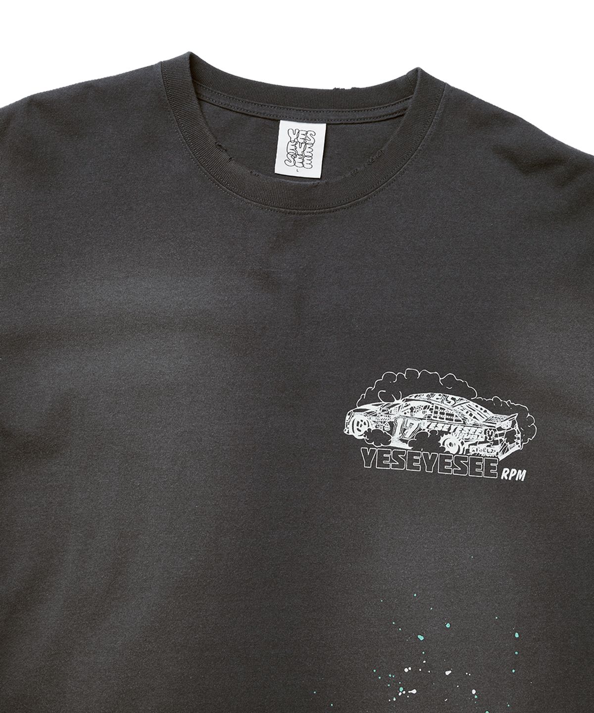 예스아이씨(YESEYESEE) Y.E.S Vintage Racing Tee Charcoal