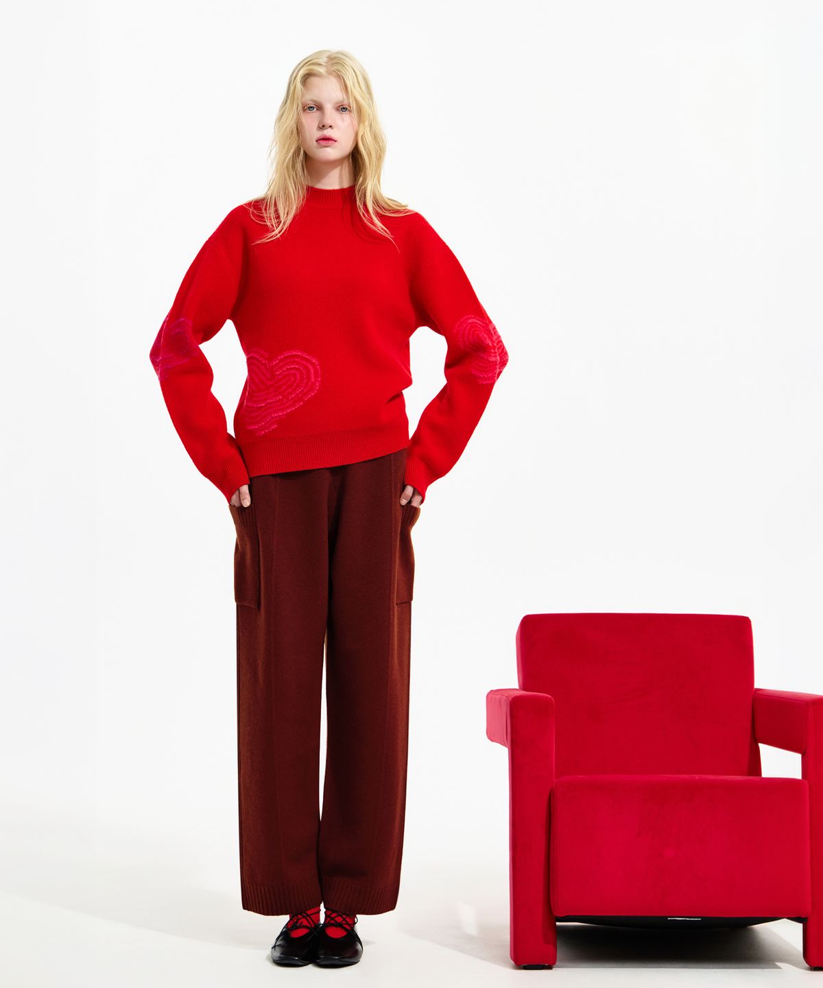 스노야(SNOYA) 25FW 울 홀가먼트 니트 팬츠
