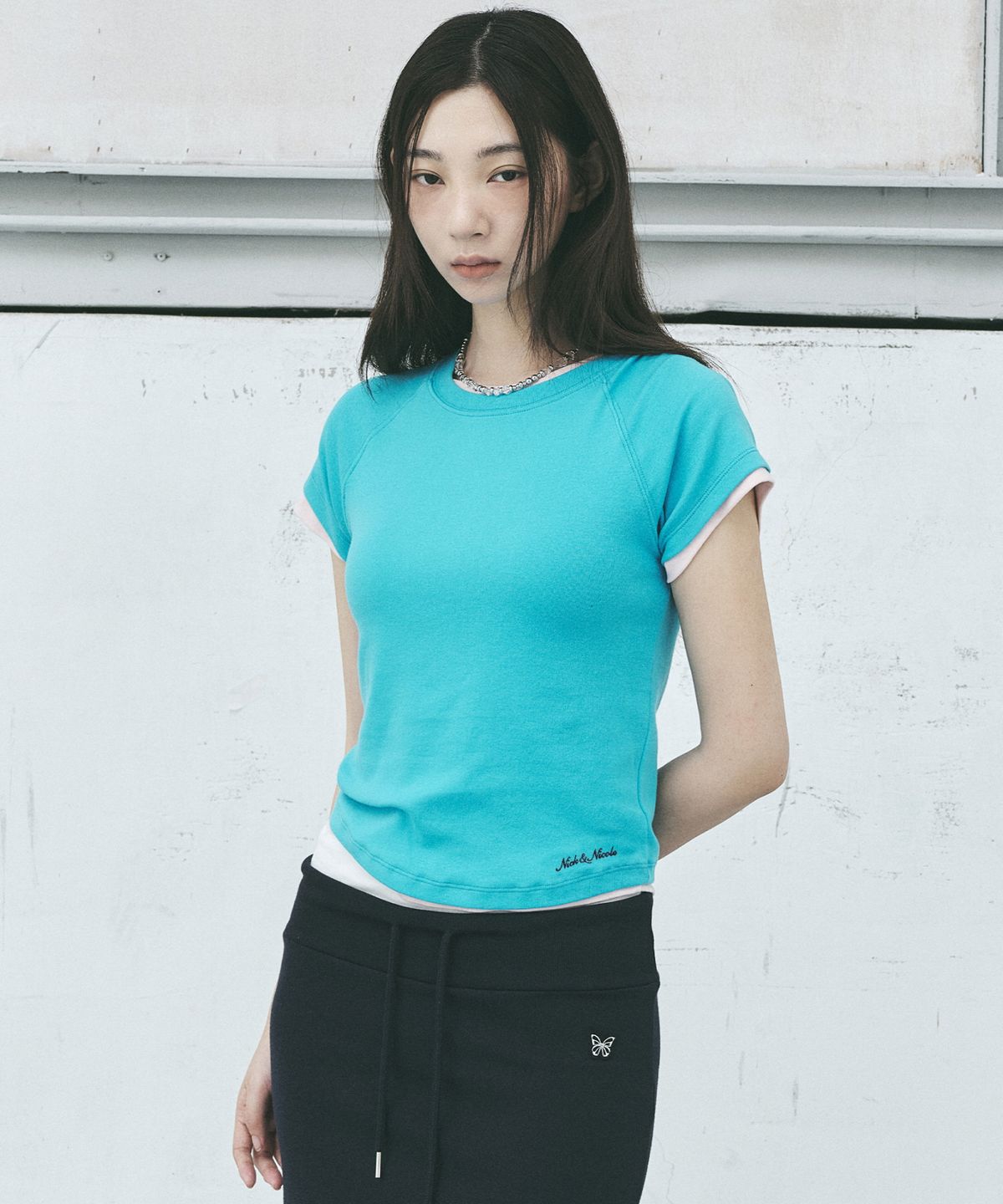 닉앤니콜(NICK&NICOLE) SOFT RAGLAN TOP_BLUE