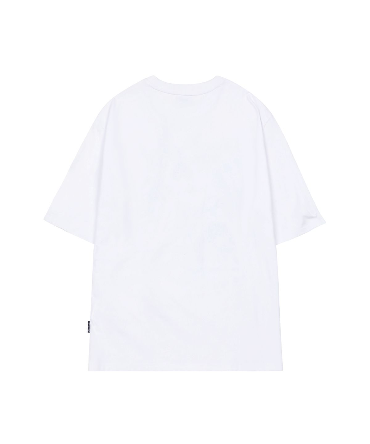 오드스튜디오(ODDSTUDIO) 키치 스템프 핀턱 오버핏 티셔츠 - WHITE