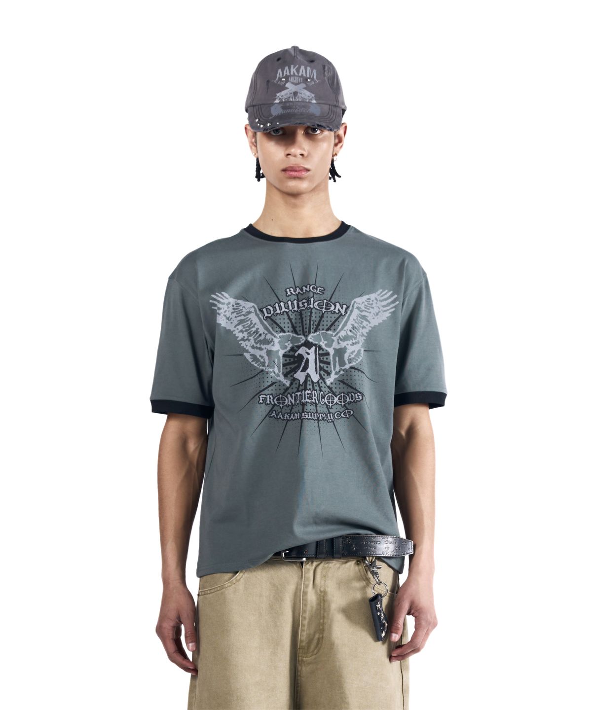 아캄(AAKAM) VTG Eagle Ringer Top (Gray)
