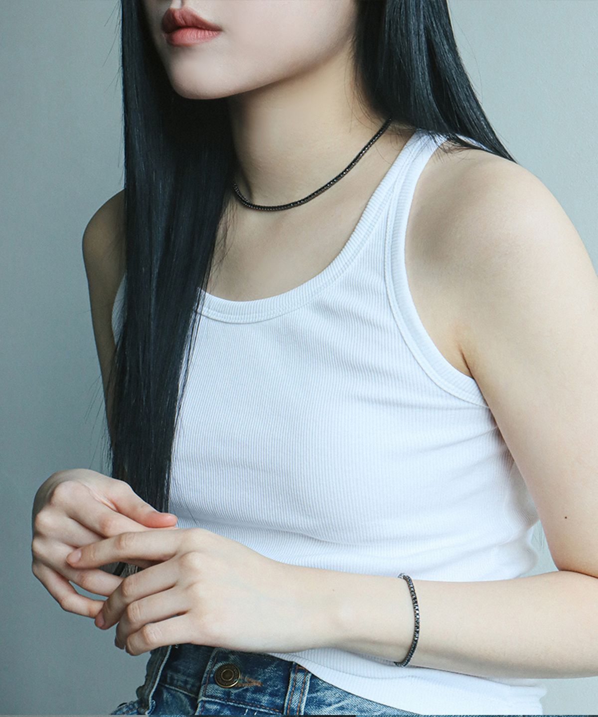 스몰굿띵(SMGT) 다크 시리즈 테니스 팔찌 [BLACK]