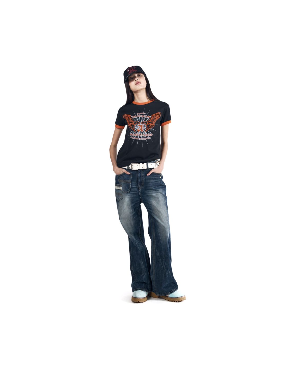 아캄(AAKAM) VTG Eagle Ringer Top (Black)