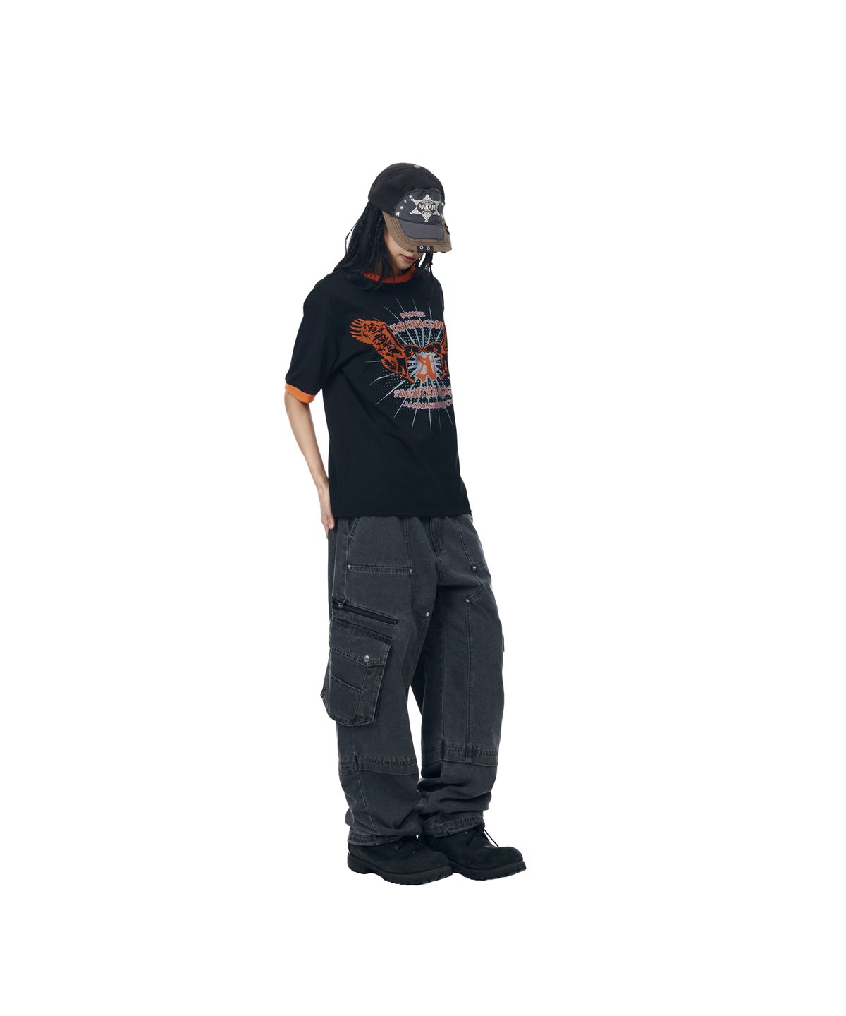 아캄(AAKAM) VTG Eagle Ringer Top (Black)