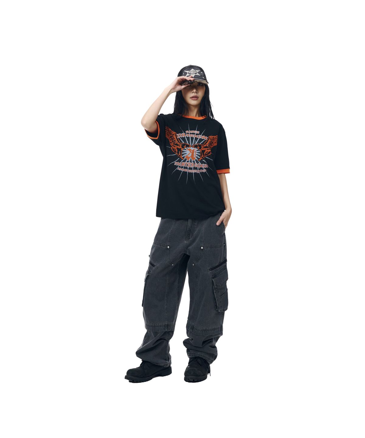 아캄(AAKAM) VTG Eagle Ringer Top (Black)