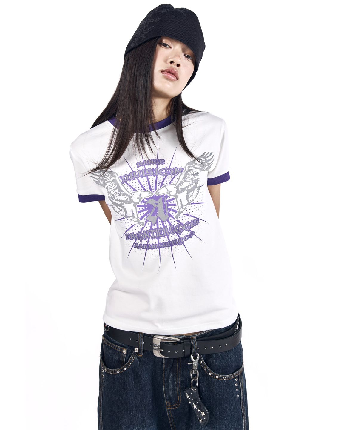 아캄(AAKAM) VTG Eagle Ringer Top (White)