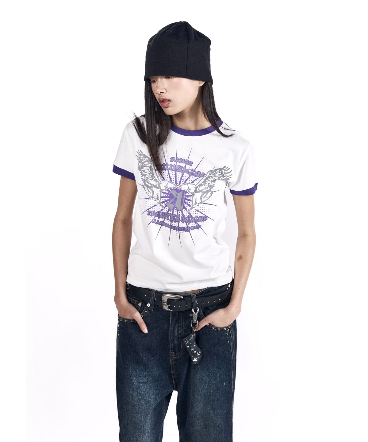 아캄(AAKAM) VTG Eagle Ringer Top (White)