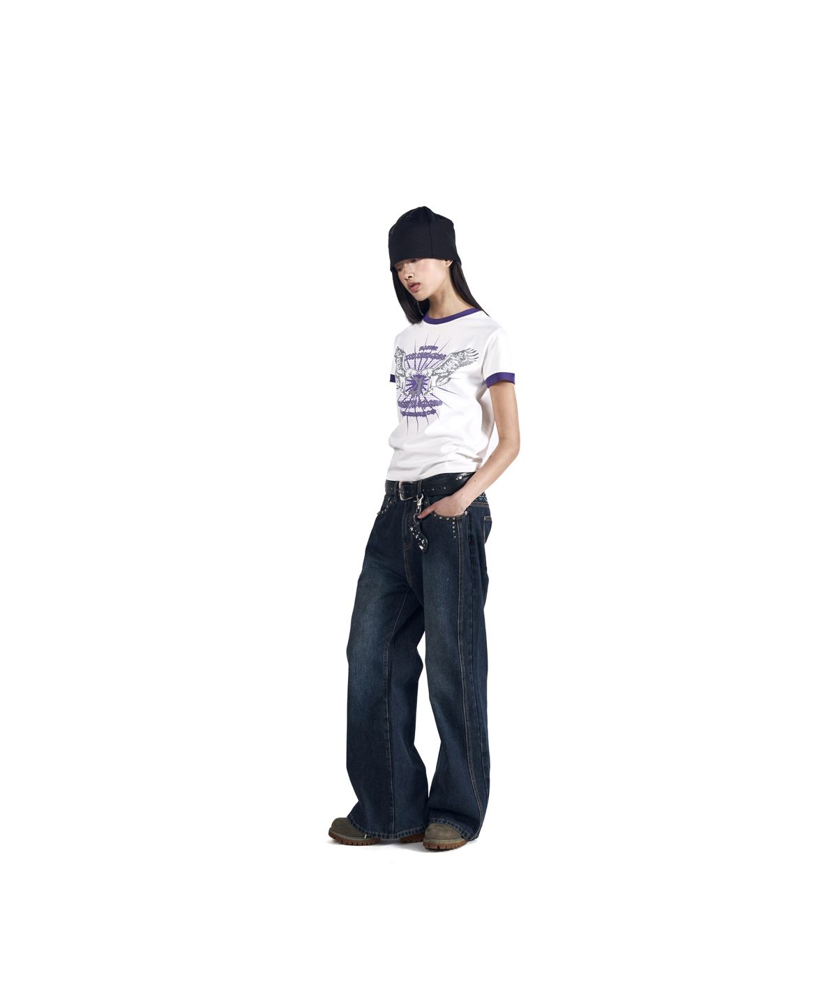 아캄(AAKAM) VTG Eagle Ringer Top (White)