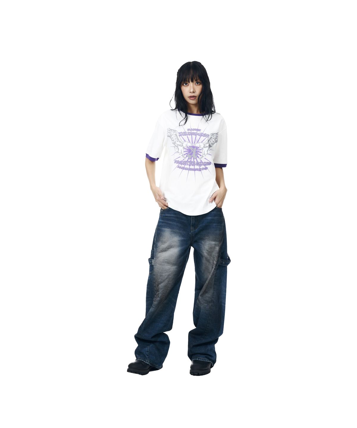아캄(AAKAM) VTG Eagle Ringer Top (White)
