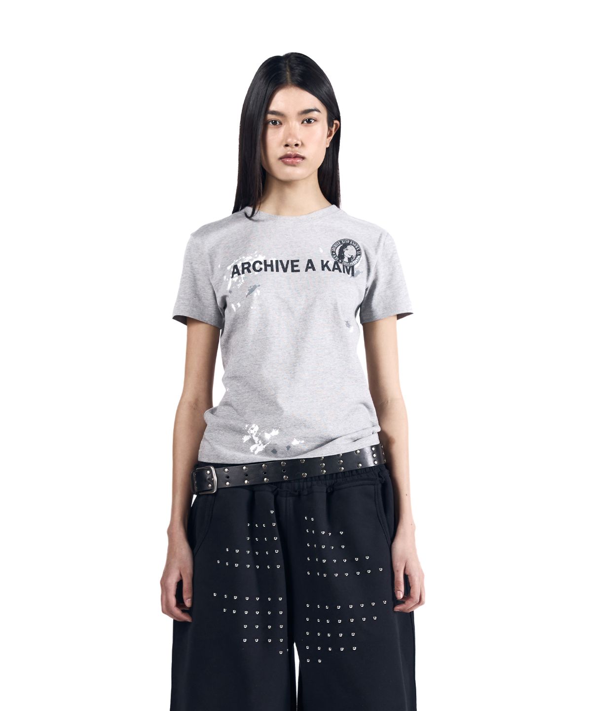 아캄(AAKAM) A Kam Painted Half Top (Gray)