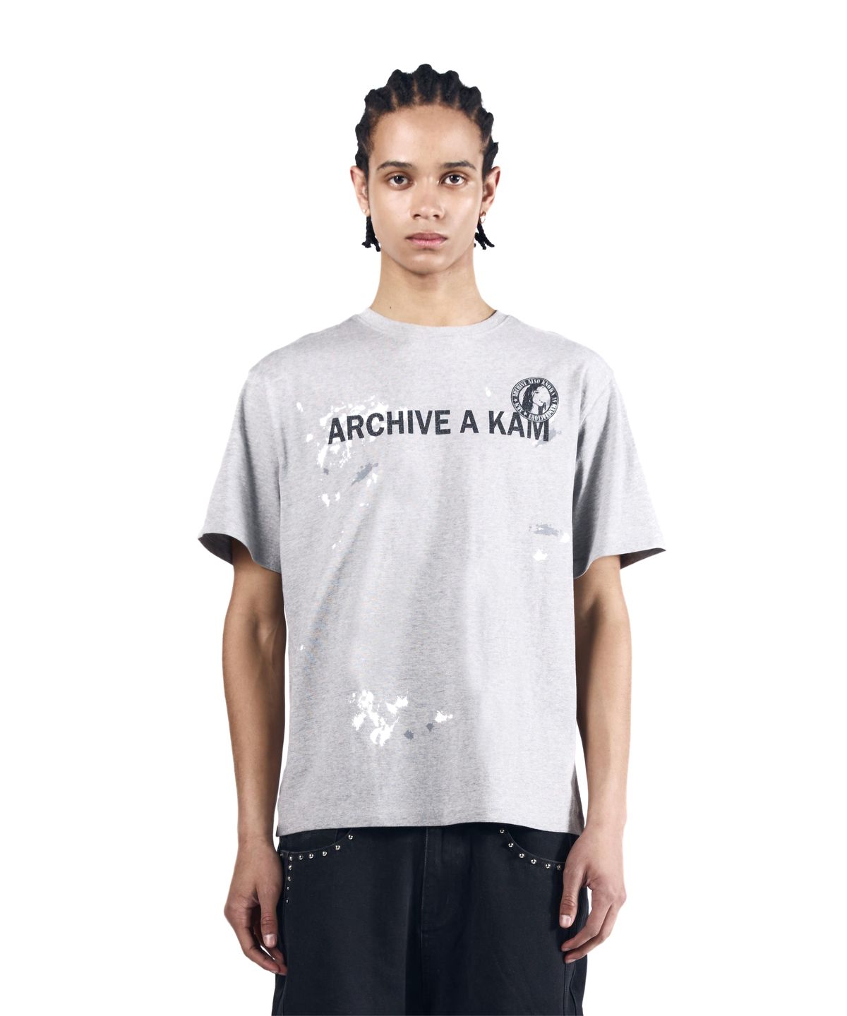 아캄(AAKAM) A Kam Painted Half Top (Gray)