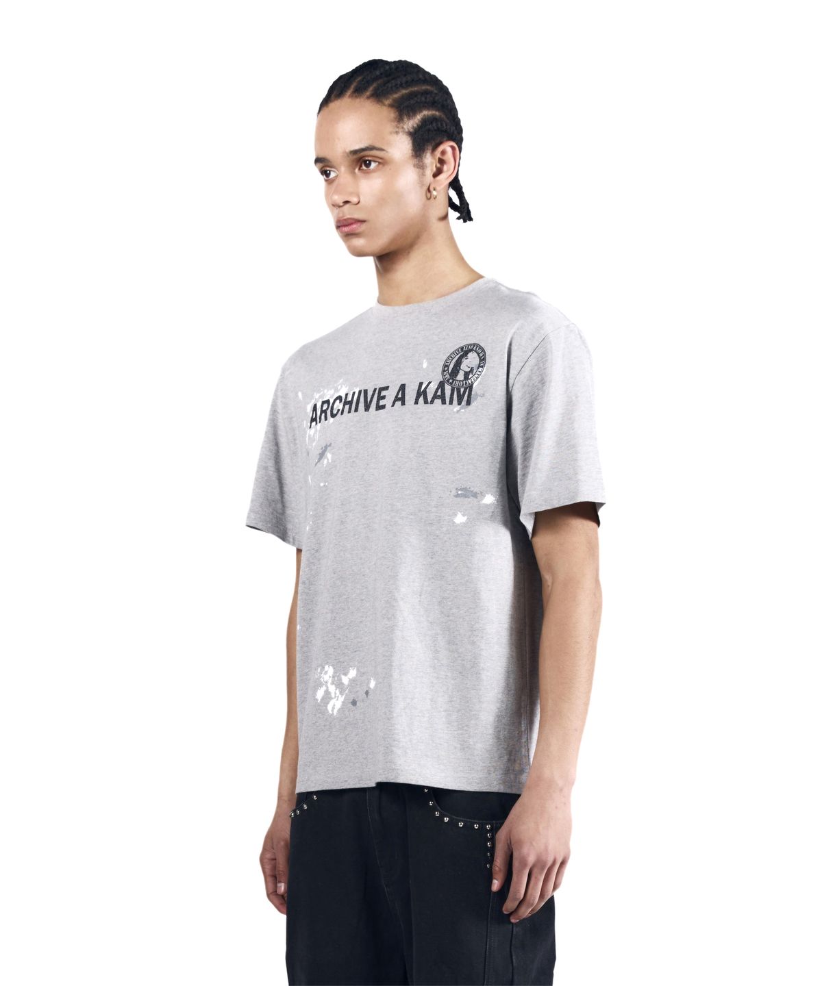아캄(AAKAM) A Kam Painted Half Top (Gray)