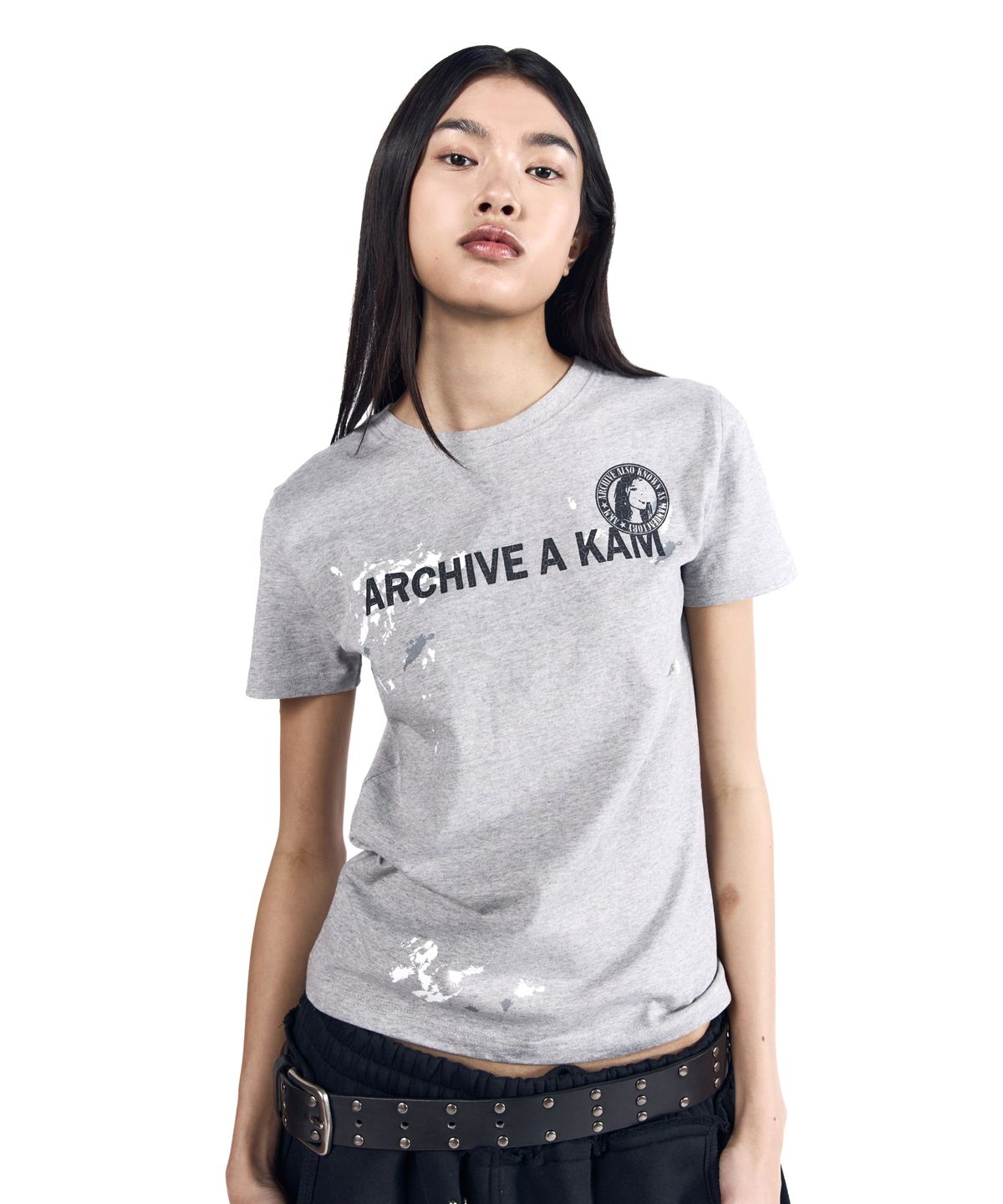 아캄(AAKAM) A Kam Painted Half Top (Gray)