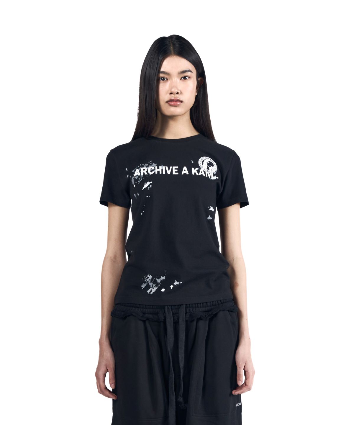 아캄(AAKAM) A Kam Painted Half Top (Black)