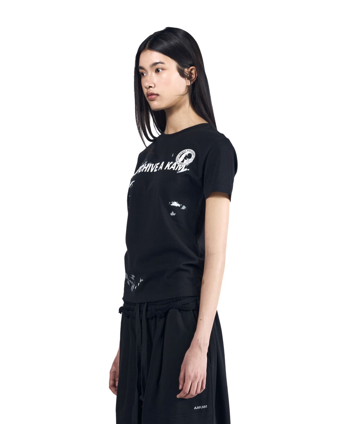 아캄(AAKAM) A Kam Painted Half Top (Black)
