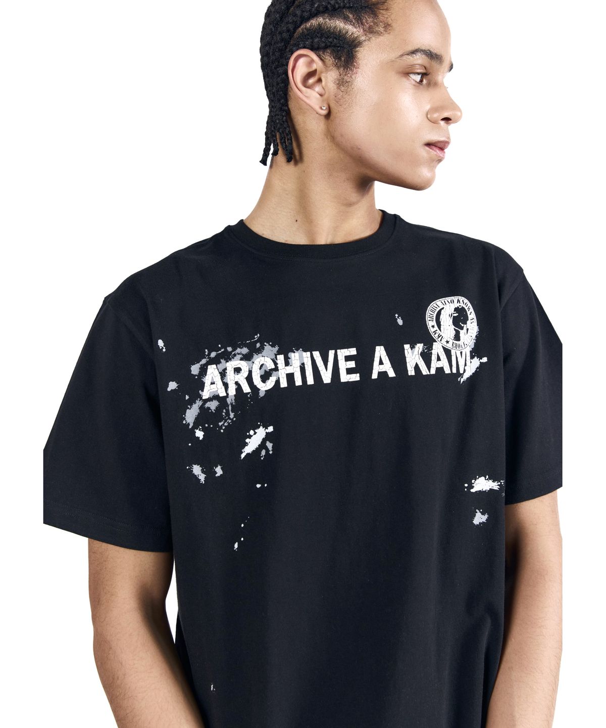 아캄(AAKAM) A Kam Painted Half Top (Black)