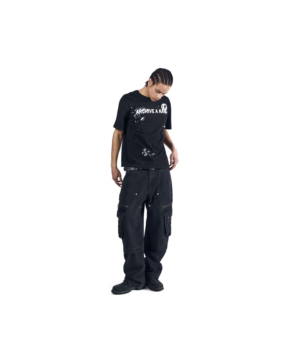아캄(AAKAM) A Kam Painted Half Top (Black)
