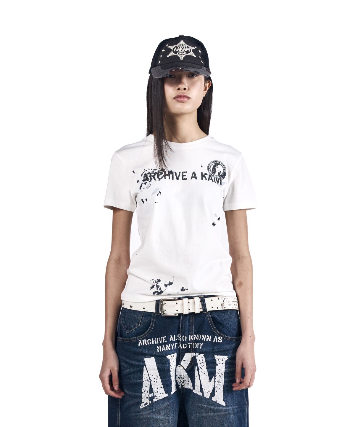 아캄(AAKAM) A Kam Painted Half Top (White)