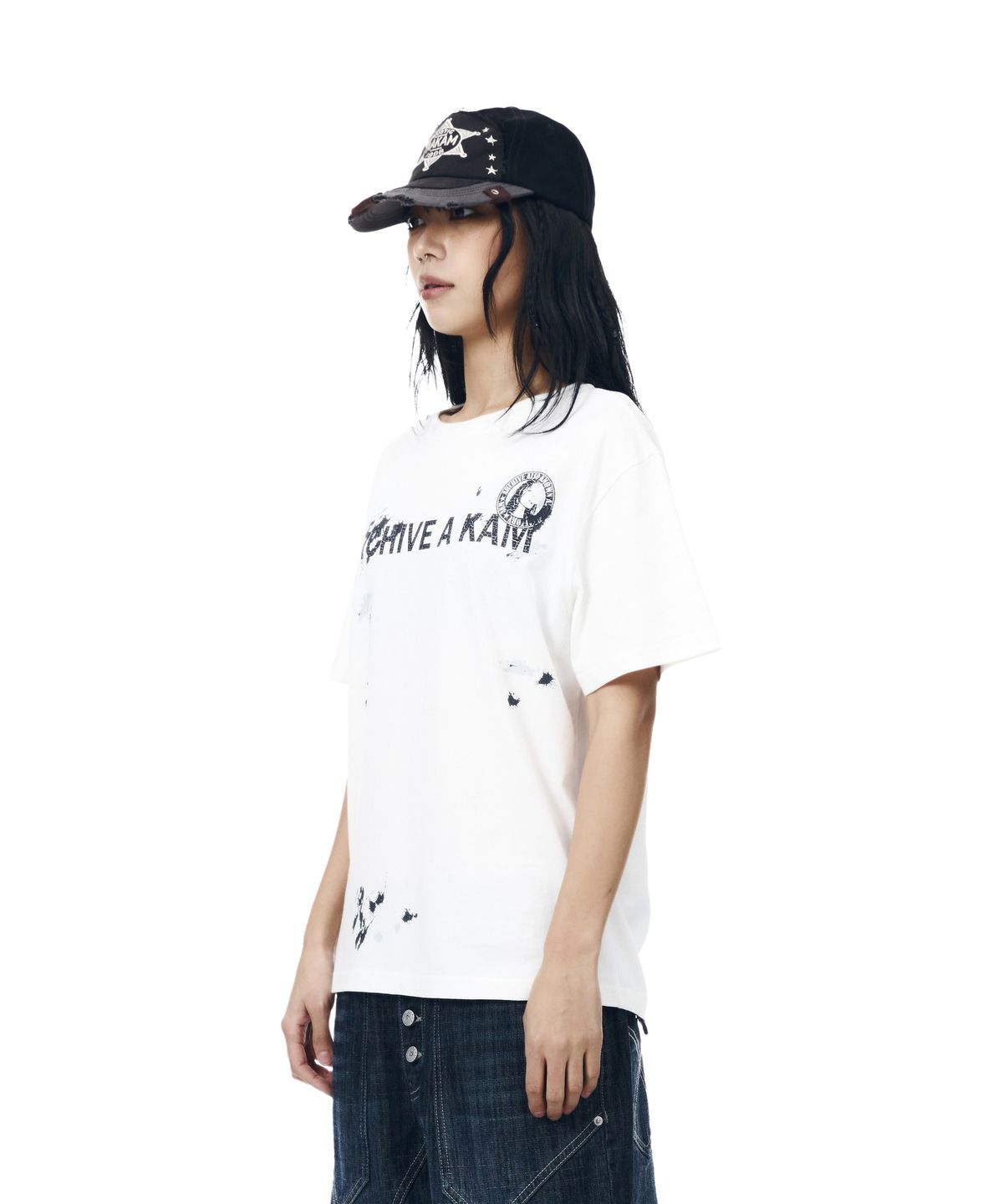 아캄(AAKAM) A Kam Painted Half Top (White)