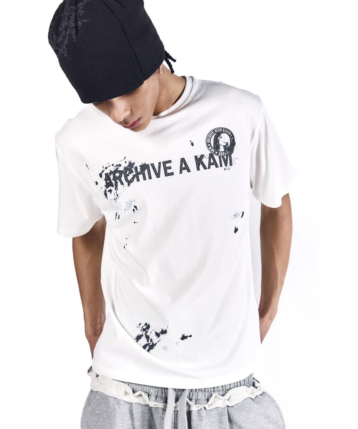 아캄(AAKAM) A Kam Painted Half Top (White)