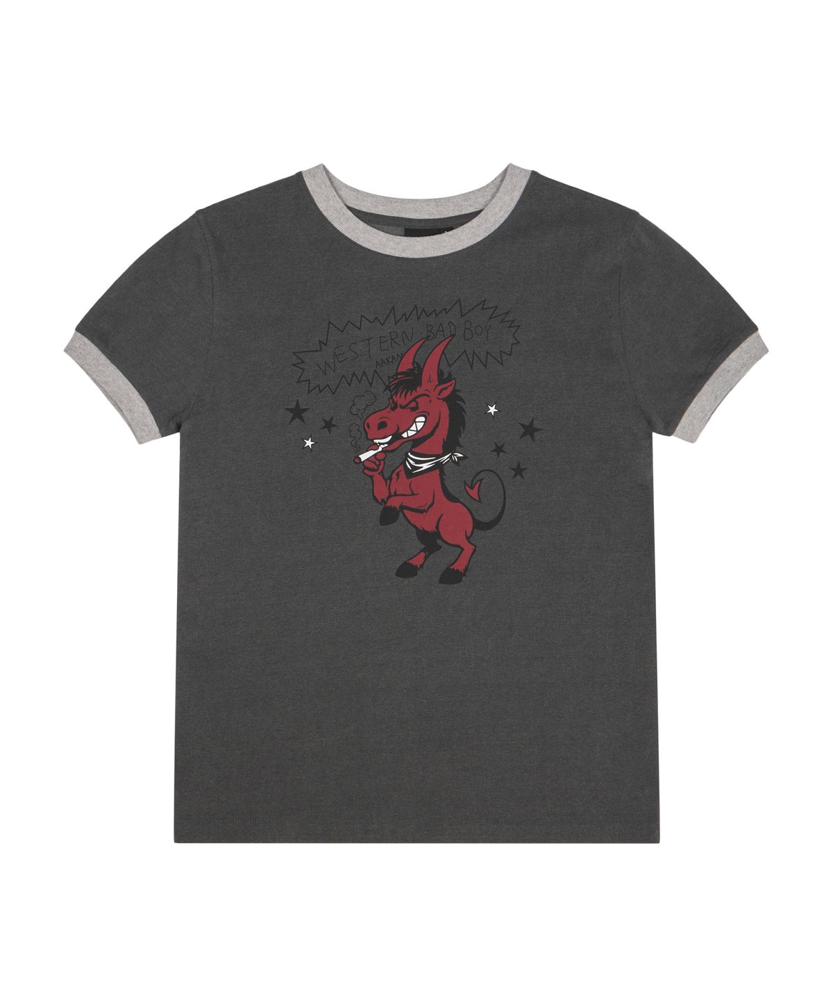 아캄(AAKAM) Bad Horse Ringer Top (Dark Gray)
