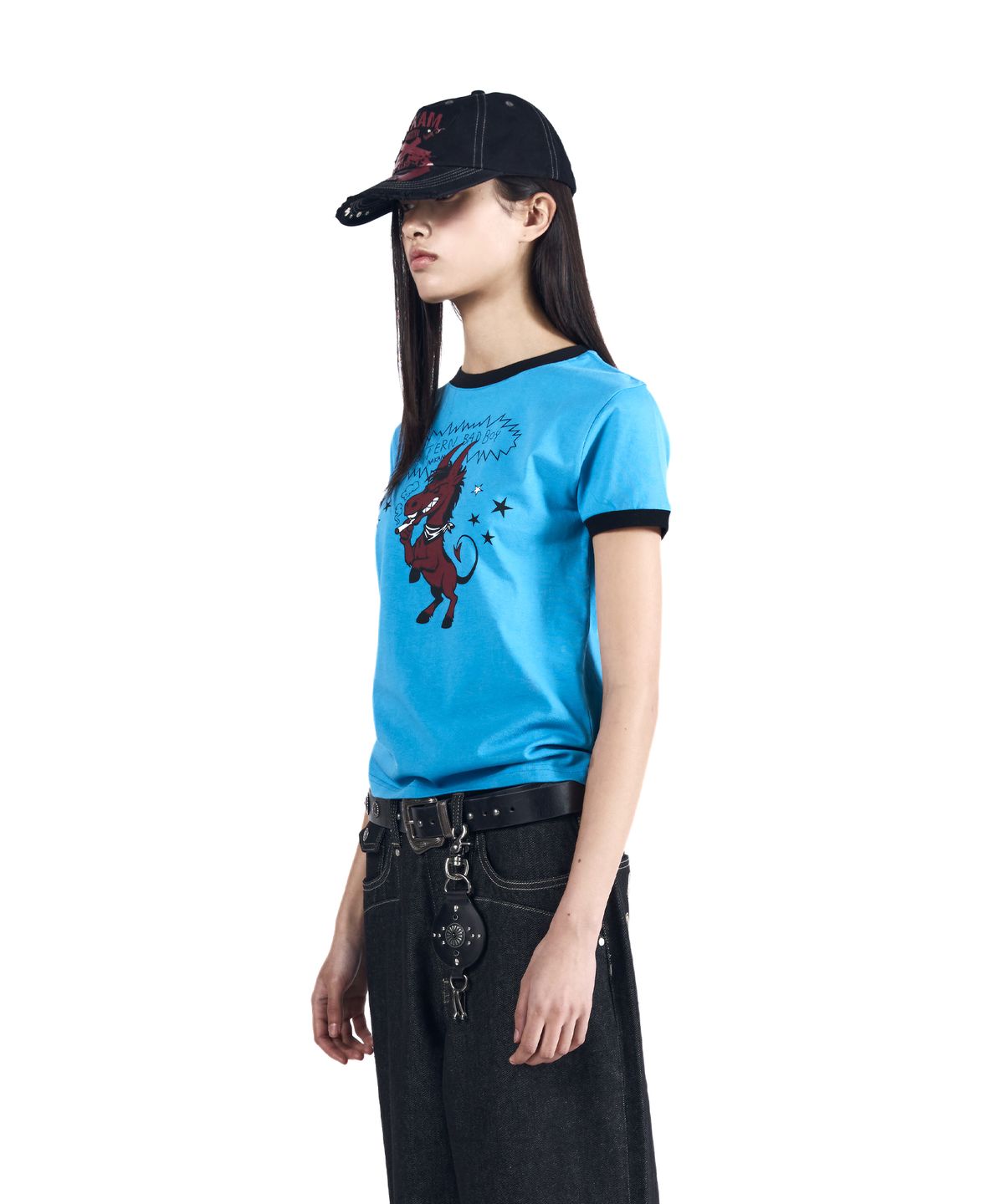 아캄(AAKAM) Bad Horse Ringer Top (Blue)
