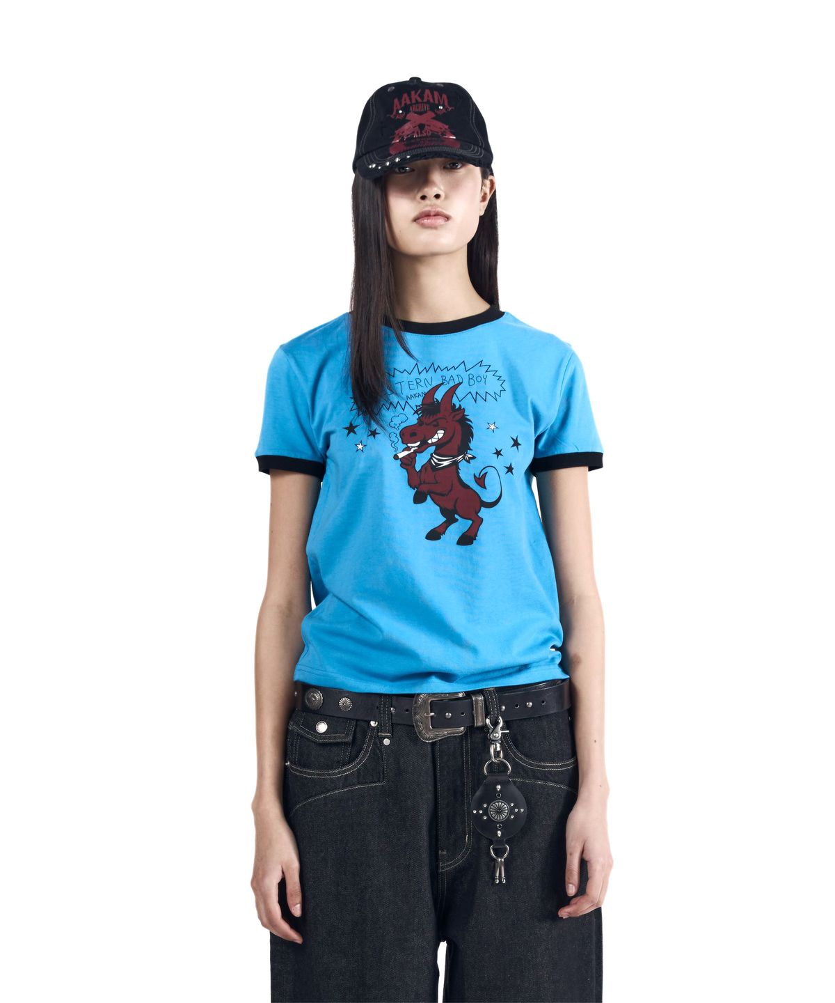 아캄(AAKAM) Bad Horse Ringer Top (Blue)