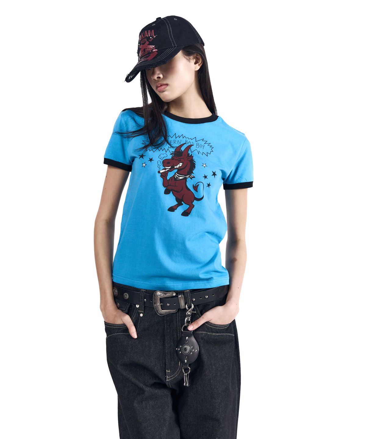 아캄(AAKAM) Bad Horse Ringer Top (Blue)