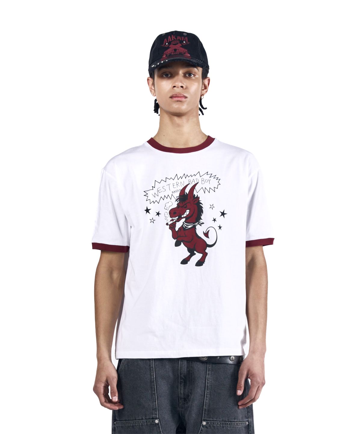 아캄(AAKAM) Bad Horse Ringer Top (White)