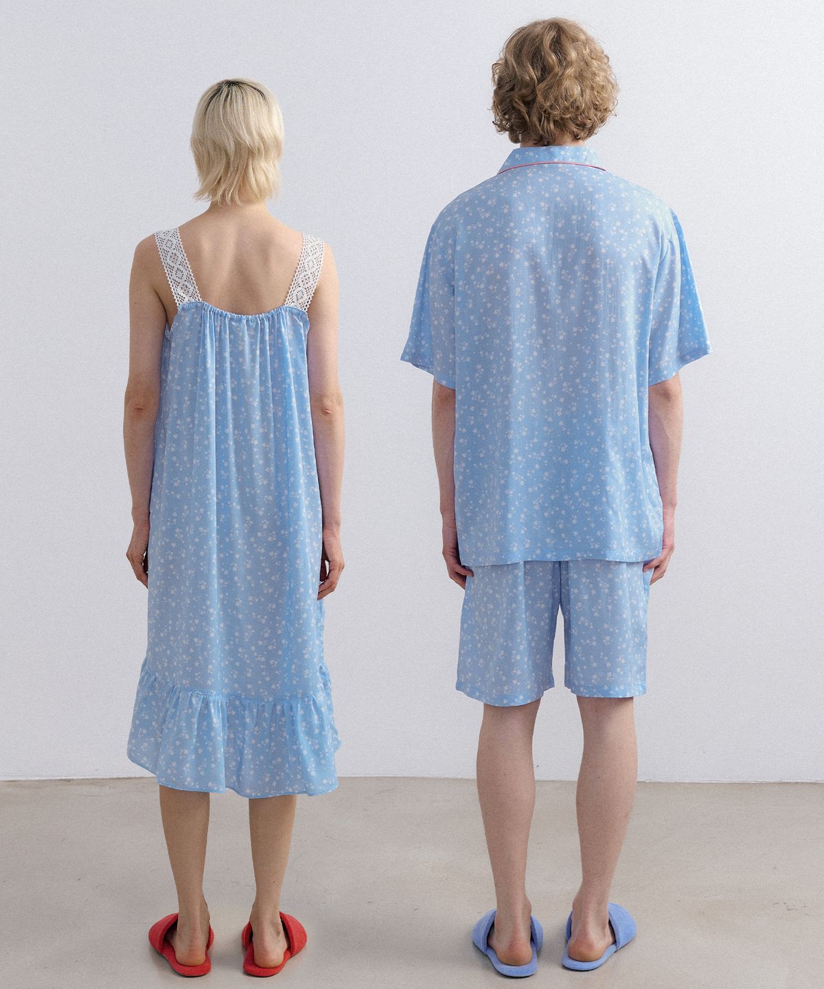 조스라운지(JO'S LOUNGE) [모달100] (couple) Cloud Short Pajama Set + Lace One-piece