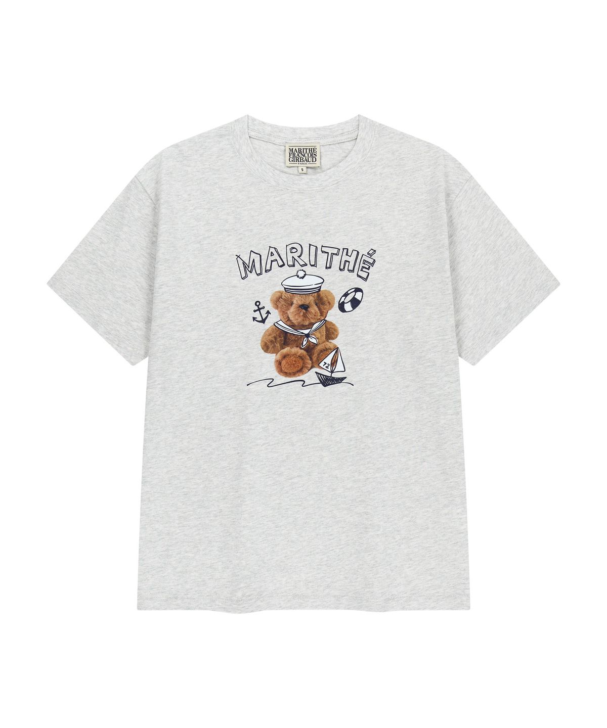 마리떼 프랑소와 저버(MARITHÉ + FRANҪOIS GIRBAUD) MARINE DRAWING DOODLE GRAPHIC TEE light heather gray