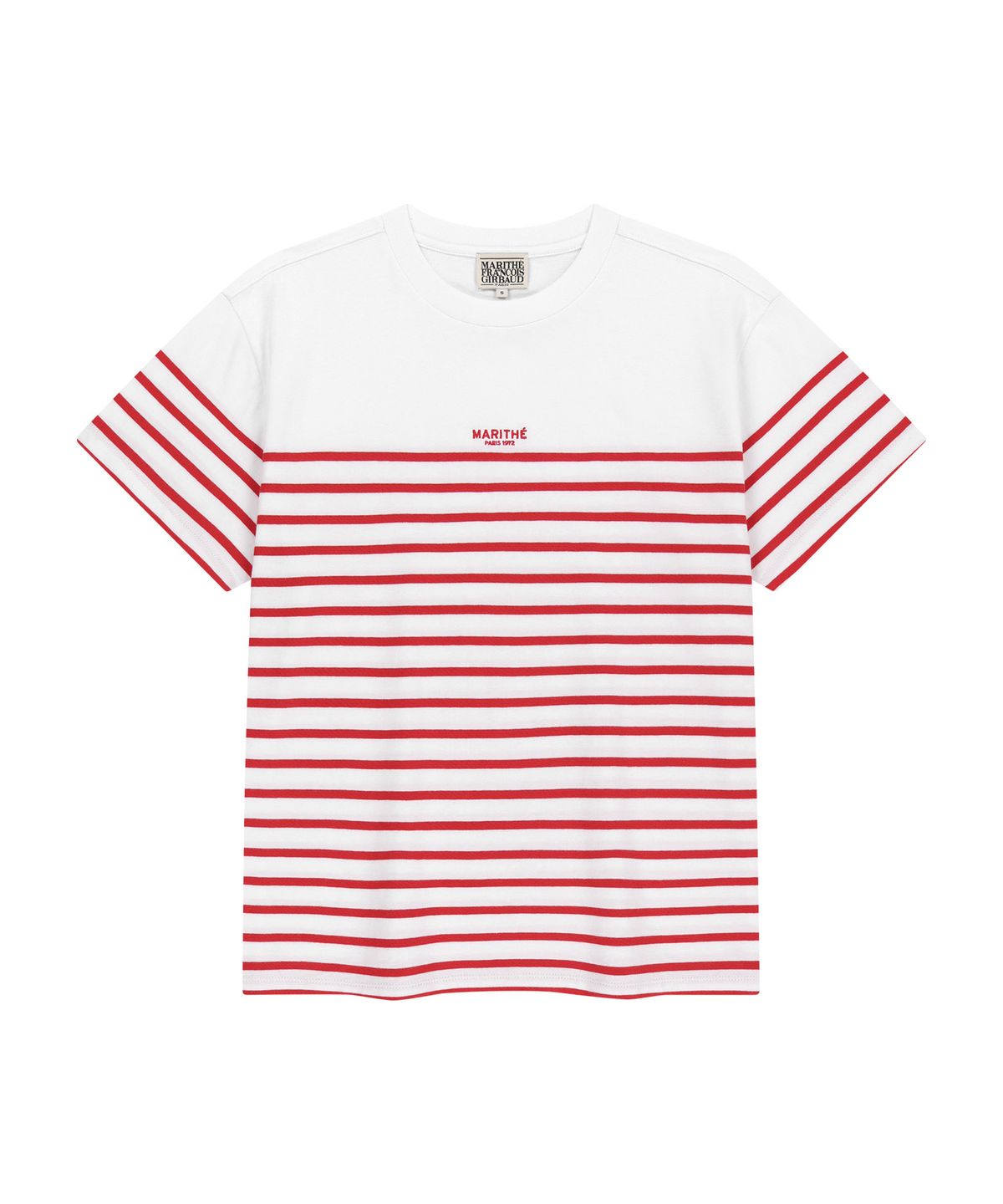 마리떼 프랑소와 저버(MARITHÉ + FRANҪOIS GIRBAUD) BLOCK STRIPE TEE red