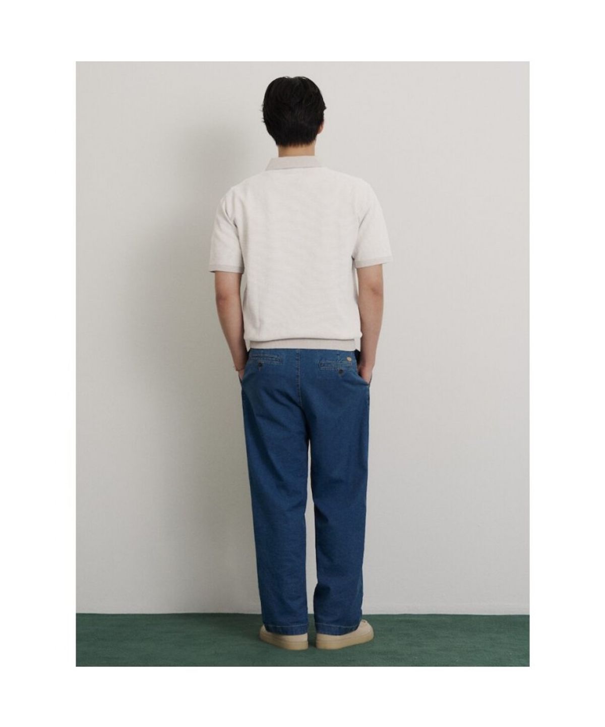 빈폴 멘(BEANPOLE MEN) 투톤 텍스쳐 칼라넥 니트  베이지