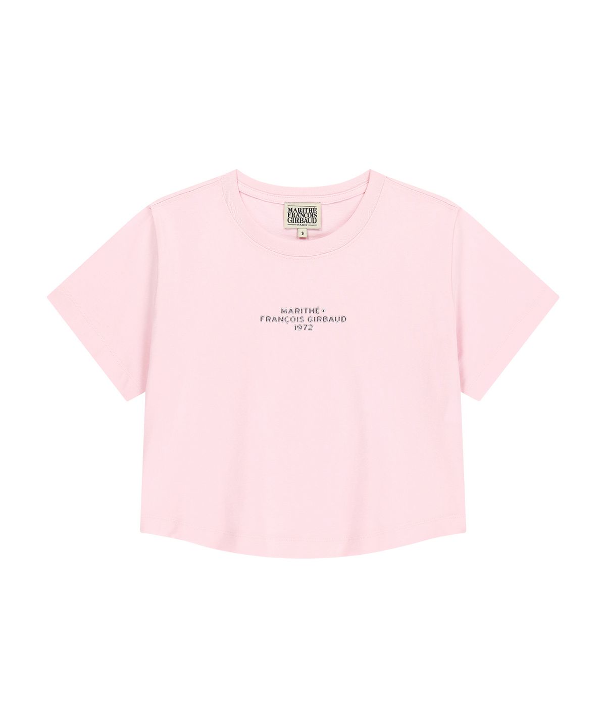 마리떼 프랑소와 저버(MARITHÉ + FRANҪOIS GIRBAUD) W SILVER LETTERING CROP TEE pink