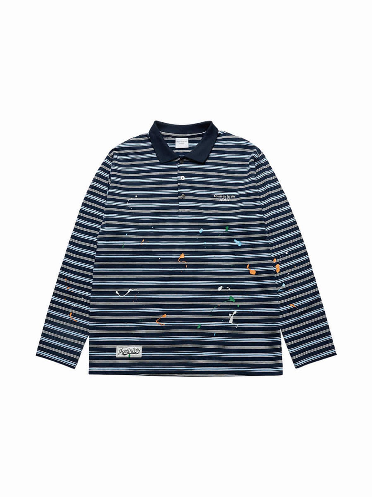 아크메드라비(ACME DE LA VIE) STRIPE PAINT LONG SLEEVE T-SHIRT